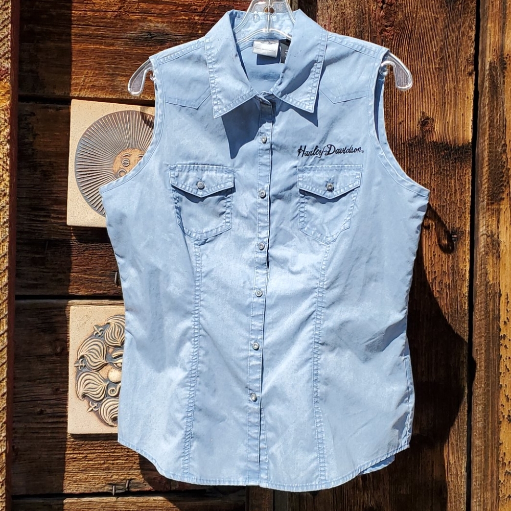 Harley-Davidson sparkle button tank top